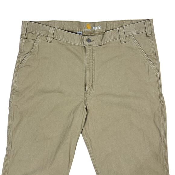 Carhartt Relaxed Fit Work Pants Men's 42x30 Dark Khaki Rugged Flex Canvas 102291 - Picture 5 of 10